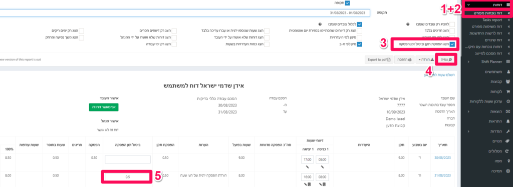 ביטול זמן הפסקה